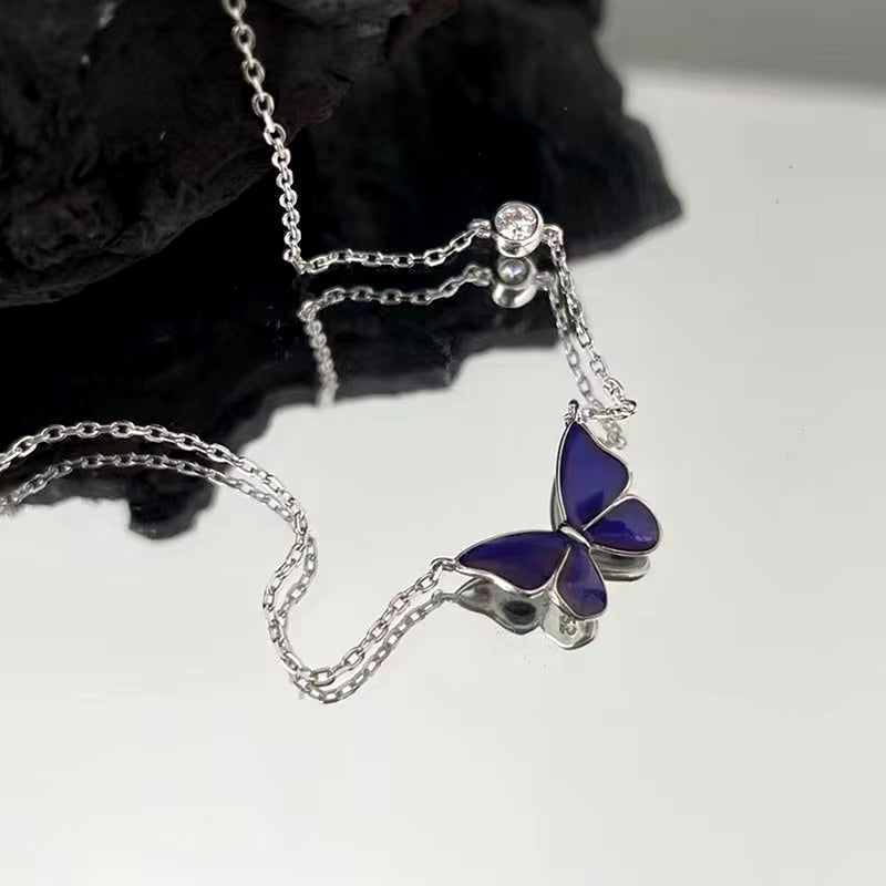 Butterfly Mood Necklace (عقد الفراشة المزاجي - يتحكم في درجة الحرارة ويغير اللون)