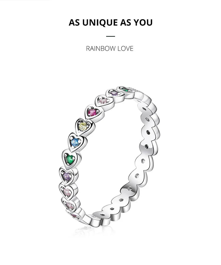 Glistening Rainbow Love Ring (خاتم الحب قوس قزح اللامع)