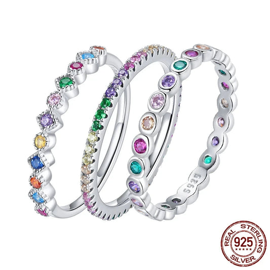 Sparkling Rainbow Zircon Ring (خاتم الزيكون قوس قزح المتلألئ)