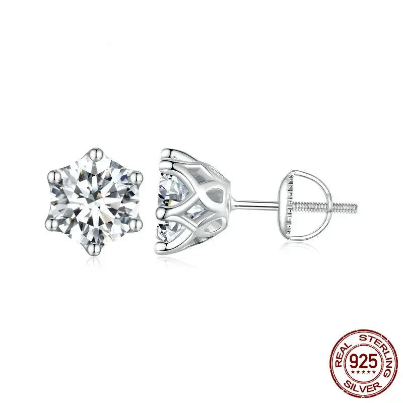 Luminous Moissanite Stud Earrings (أقراط الألماس اللامعة)