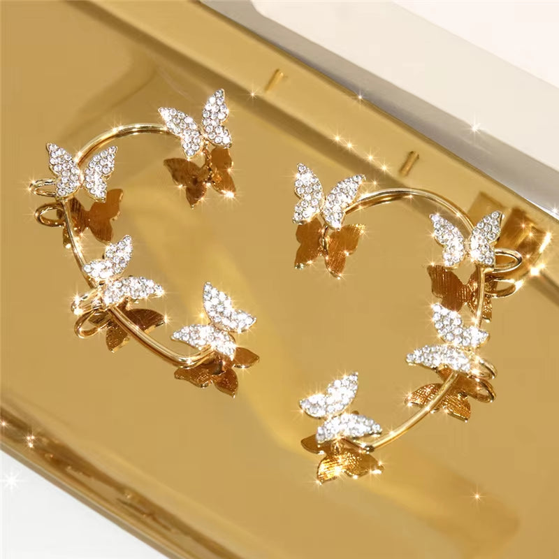 Butterfly Climber Earrings (أقراط  شكل فراشة - مجوهرات أنيقة للحفلات والهدايا)